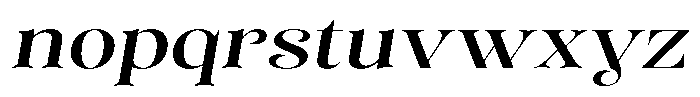 Sevontic Medium Expanded Oblique Font LOWERCASE