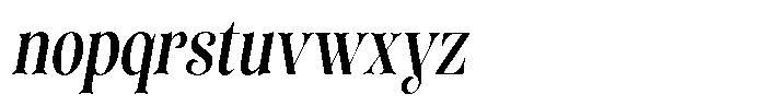 Sevontic Semi Bold Condensed Oblique Font LOWERCASE