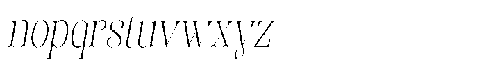 Sevontic Thin Condensed Oblique Font LOWERCASE