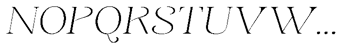Sevontic Thin Expanded Oblique Font UPPERCASE