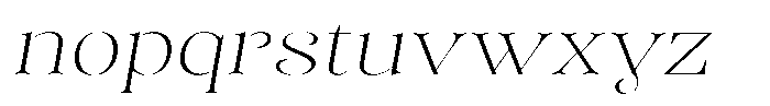 Sevontic Thin Expanded Oblique Font LOWERCASE