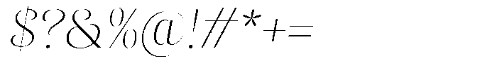 Sevontic Thin Oblique Font OTHER CHARS