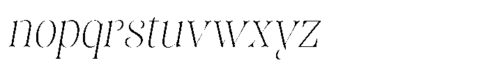Sevontic Thin Semi Condensed Oblique Font LOWERCASE