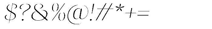 Sevontic Thin Semi Expanded Oblique Font OTHER CHARS