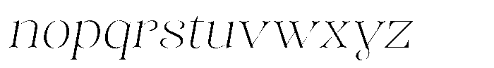 Sevontic Thin Semi Expanded Oblique Font LOWERCASE