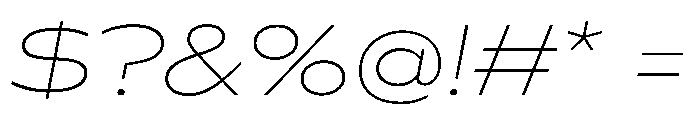 Seabass ExtraLightItalic Font OTHER CHARS