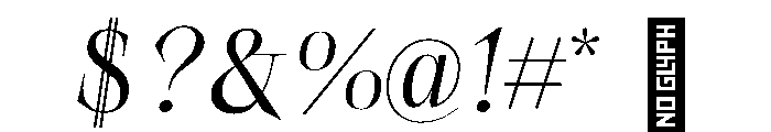SerifbabeALPHA RegularItalic Font OTHER CHARS
