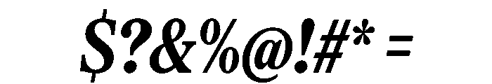 Serrif TRIAL CompressedBoldItalic Instance Font OTHER CHARS