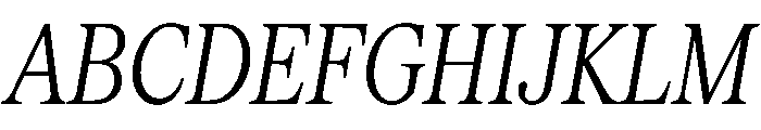 Serrif TRIAL CompressedLightItalic Instance Font UPPERCASE