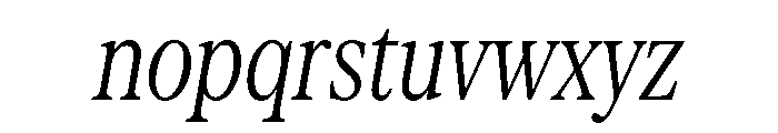 Serrif TRIAL CompressedLightItalic Instance Font LOWERCASE