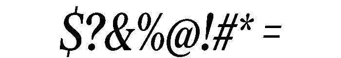 Serrif TRIAL CompressedMediumItalic Instance Font OTHER CHARS