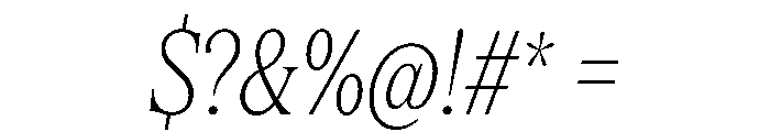 Serrif TRIAL CompressedThinItalic Instance Font OTHER CHARS