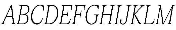 Serrif TRIAL CompressedThinItalic Instance Font UPPERCASE