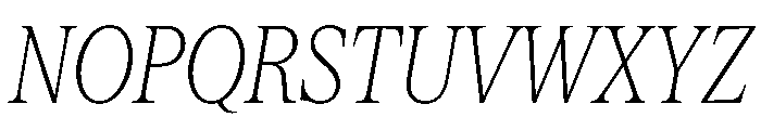 Serrif TRIAL CompressedThinItalic Instance Font UPPERCASE
