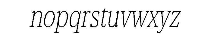 Serrif TRIAL CompressedThinItalic Instance Font LOWERCASE