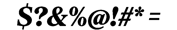 Serrif TRIAL CondensedHeavyItalic Instance Font OTHER CHARS
