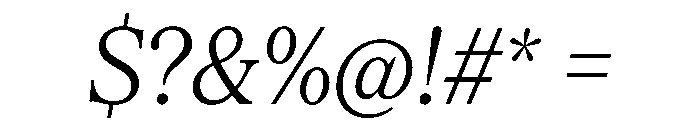 Serrif TRIAL CondensedLightItalic Instance Font OTHER CHARS