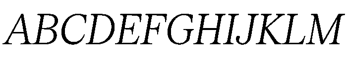 Serrif TRIAL CondensedLightItalic Instance Font UPPERCASE