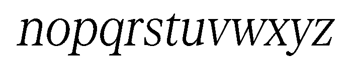 Serrif TRIAL CondensedLightItalic Instance Font LOWERCASE