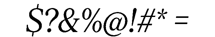 Serrif TRIAL CondensedRegularItalic Instance Font OTHER CHARS