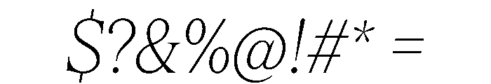 Serrif TRIAL CondensedThinItalic Instance Font OTHER CHARS