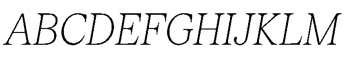 Serrif TRIAL CondensedThinItalic Instance Font UPPERCASE