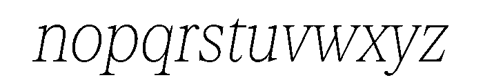 Serrif TRIAL CondensedThinItalic Instance Font LOWERCASE