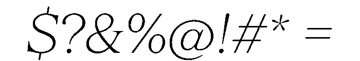 Serrif TRIAL ThinItalic Instance Font OTHER CHARS