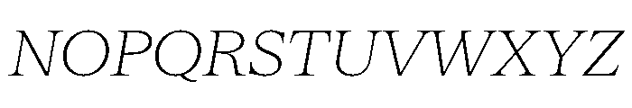 Serrif TRIAL ThinItalic Instance Font UPPERCASE