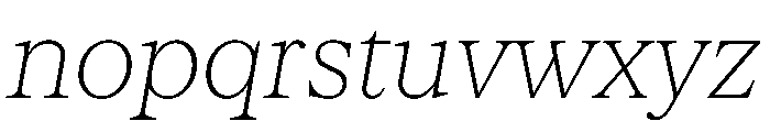 Serrif TRIAL ThinItalic Instance Font LOWERCASE