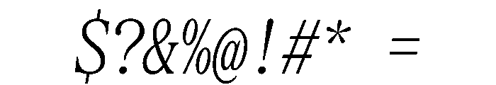 SerrifMono TRIAL CompressedLightItalic Instance Font OTHER CHARS