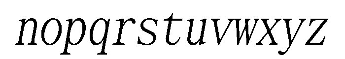 SerrifMono TRIAL CompressedLightItalic Instance Font LOWERCASE