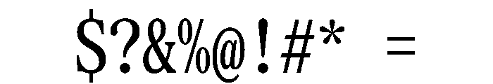SerrifMono TRIAL CompressedMedium Instance Font OTHER CHARS