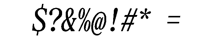SerrifMono TRIAL CompressedMediumItalic Instance Font OTHER CHARS