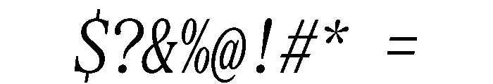 SerrifMono TRIAL CompressedRegularItalic Instance Font OTHER CHARS