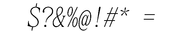 SerrifMono TRIAL CompressedThinItalic Instance Font OTHER CHARS
