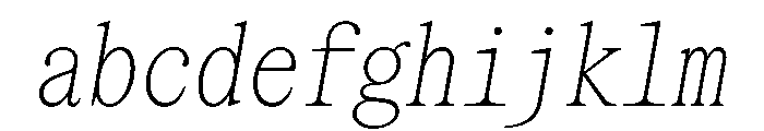 SerrifMono TRIAL CompressedThinItalic Instance FONT