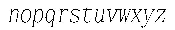 SerrifMono TRIAL CompressedThinItalic Instance Font LOWERCASE