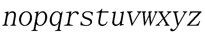 SerrifMono TRIAL CondensedLightItalic Instance Font LOWERCASE