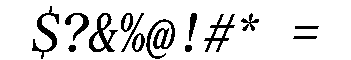 SerrifMono TRIAL CondensedMediumItalic Instance Font OTHER CHARS
