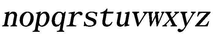 SerrifMono TRIAL CondensedMediumItalic Instance Font LOWERCASE