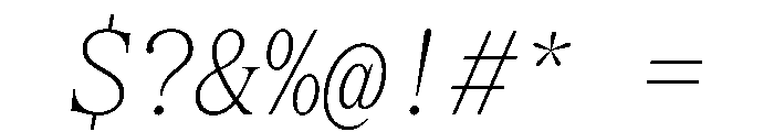 SerrifMono TRIAL CondensedThinItalic Instance Font OTHER CHARS