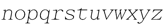 SerrifMono TRIAL ThinItalic Instance Font LOWERCASE