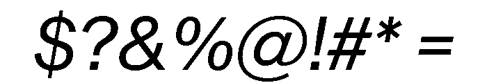 Sequel Sans Regular Italic Font OTHER CHARS