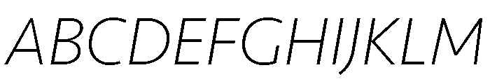 Seravek Extra Light Italic Font UPPERCASE