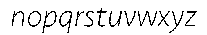 Seravek Extra Light Italic Font LOWERCASE