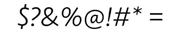 Seravek Light Italic Font OTHER CHARS