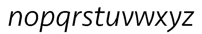 Seravek Light Italic Font LOWERCASE