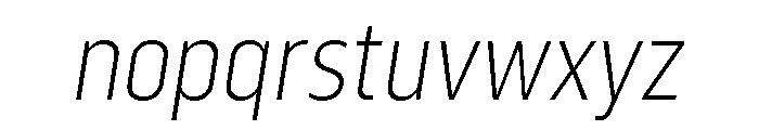 Serca Condensed Extra Light Italic Font LOWERCASE