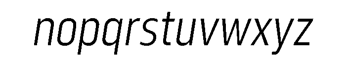 Serca Condensed Light Italic Font LOWERCASE